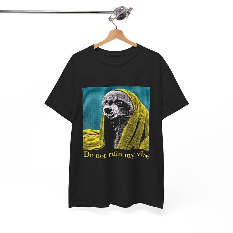 Do Not Ruin My Vibe Raccoon Tshirt, Meme Graphic Tee, Meme Raccoon Sweater, Lover Raccoon Gift Womenswear Top Streetwear...