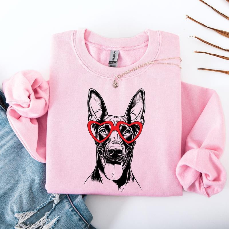 Doberman, Dog Lover Apparel, Pet, Dog Breed, Cute Sweatshirt, Crew Neck, Women's, Crewneck Shirt Hoodie | PrintMintTees.com