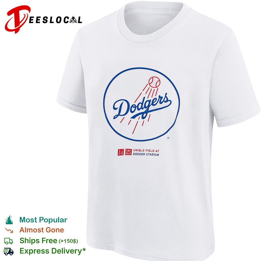 Dodgers logo Uniqlo Field at Dodger Stadium shirt