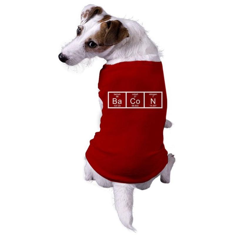 Dog Chemistry of Bacon Funny Nerdy Scientfic Animal Dog Shirt Nerd Shirt For Dogs Funny Science Puppy Shirt Red Hoodie...