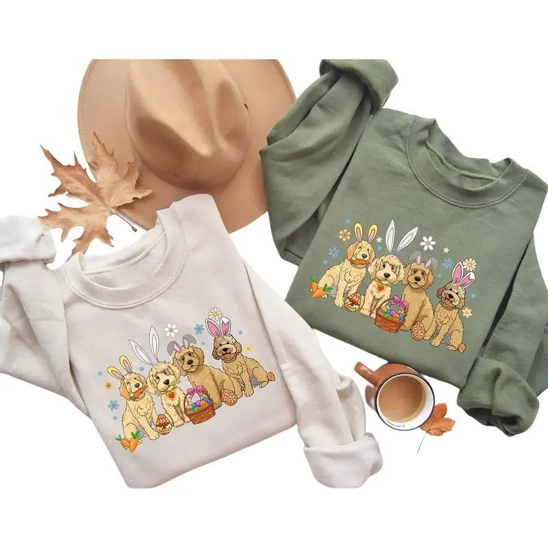 Dog Easter Sweatshirt, Easter Day Golden Retriever Shirt, Dog Lover Easter Sweatshirt, Dog Lover Gift, Golden Retriever...