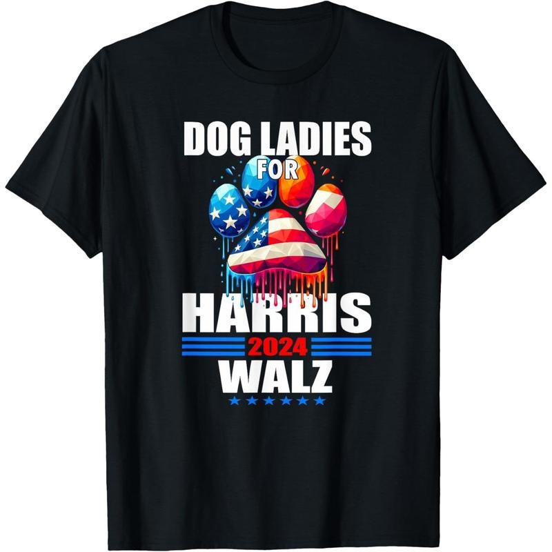 Dog Ladies For Harris Walz 2024 T-Shirt made in usa Hoodie Sweatshirt | PrintMintTees.com