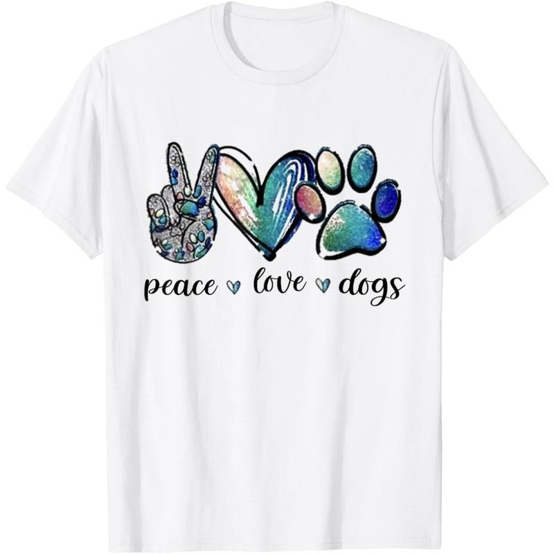 Dog Lover Peace Love Dogs Puppy Paw T-Shirt.made in usa Hoodie Sweatshirt | PrintMintTees.com