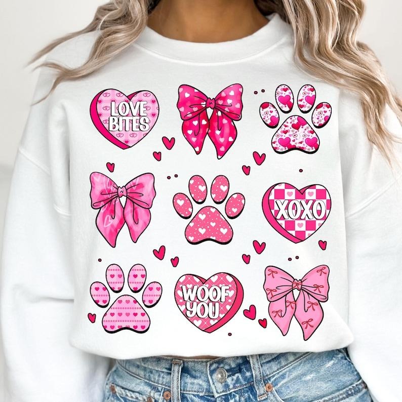 Dog Mama Coquette Valentine Sweatshirt   Dog mom Valentine day Mother Day Gift for Mom Shirt Hoodie | PrintMintTees.com