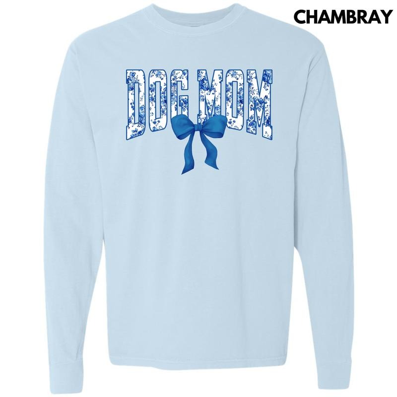 Dog Mom Ginger Jar Florals Long Sleeve Comfort Colors T-Shirt 'NLB' Hoodie, Sweatshirt | PrintMintTees.com