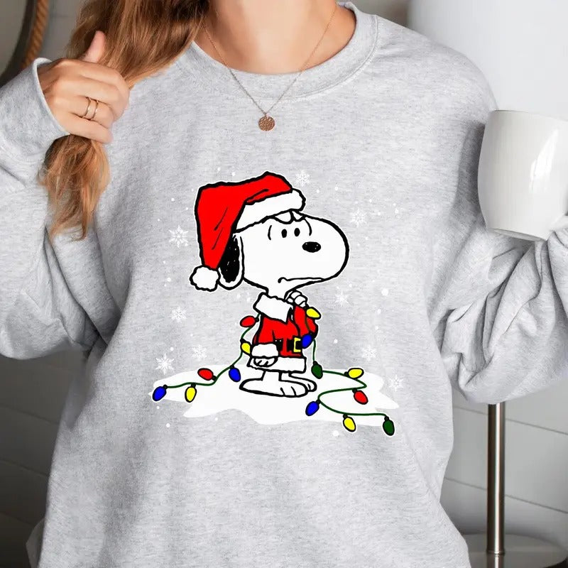 Dog New Year Sweatshirt TShirt, Christmas Light Shirts, Cute Carton Christmas Shirt Hoodie | PrintMintTees.com