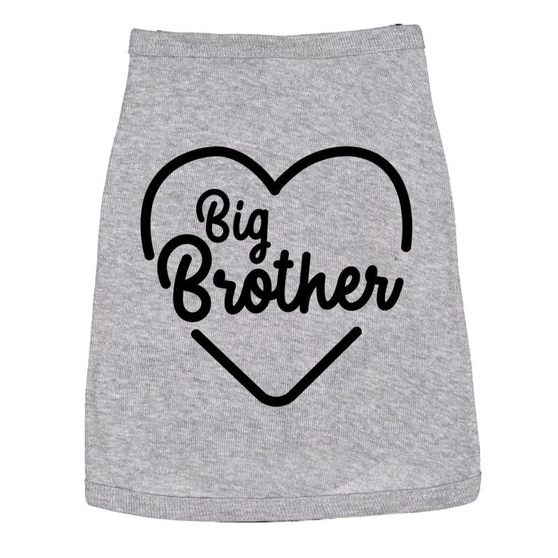 Dog Shirt Big Brother Cute Clothes for Family Pet Brother Shirt For Dogs Funny Dog Puppy Shirt Grey Hoodie Sweatshirt