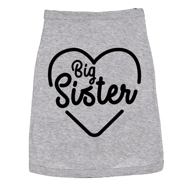 Dog Shirt Big Sister Cute Clothes For Family Pet Funny Sister Puppy Shirt Light Grey Hoodie Sweatshirt | PrintMintTees.com