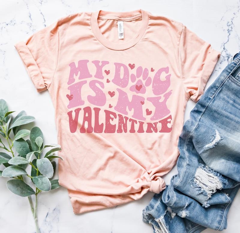 Dog Valentines Day T-Shirt Funny Vday Tshirt Valentines Day Tee Soft Print Shirt Funny Retro T-Shirt Sarcastic Fun Tshirt...