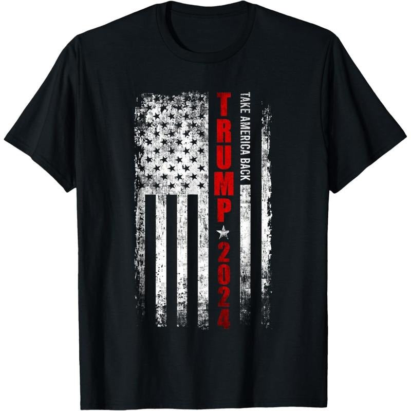 Donald Trump 2024 Take America Back American Flag Patriotic T-Shirt made in usa Hoodie Sweatshirt | PrintMintTees.com