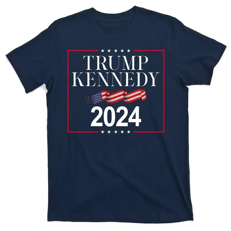 Donald Trump JFK Kennedy 2024 USA United States of America Flag Election T-Shirt Hoodie Sweatshirt | PrintMintTees.com