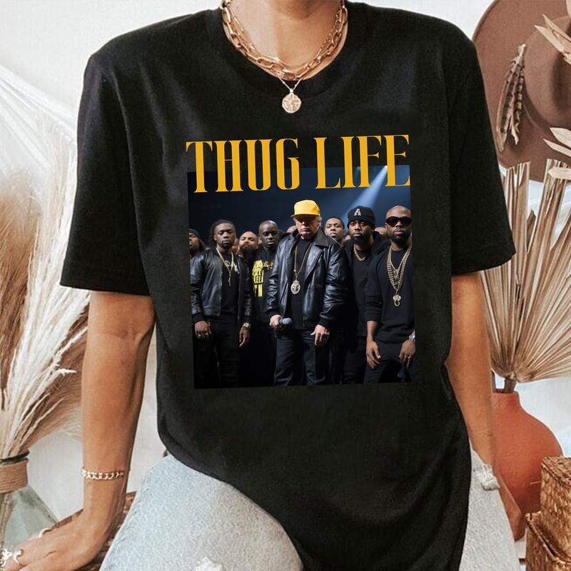 Donald Trump Thug Life Shirt, Trump Streetgang Shirt, Viral Trump Thug Life Shirt Hoodie Sweatshirt | PrintMintTees.com