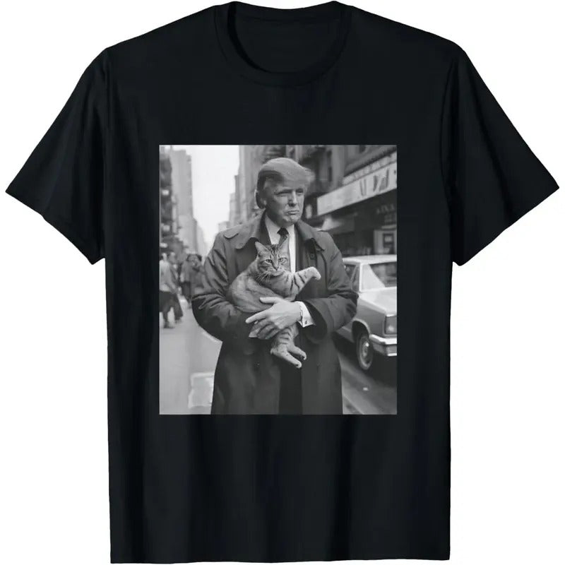 Donald Trump and Cat in NYC T-Shirt made in usa Hoodie Sweatshirt | PrintMintTees.com