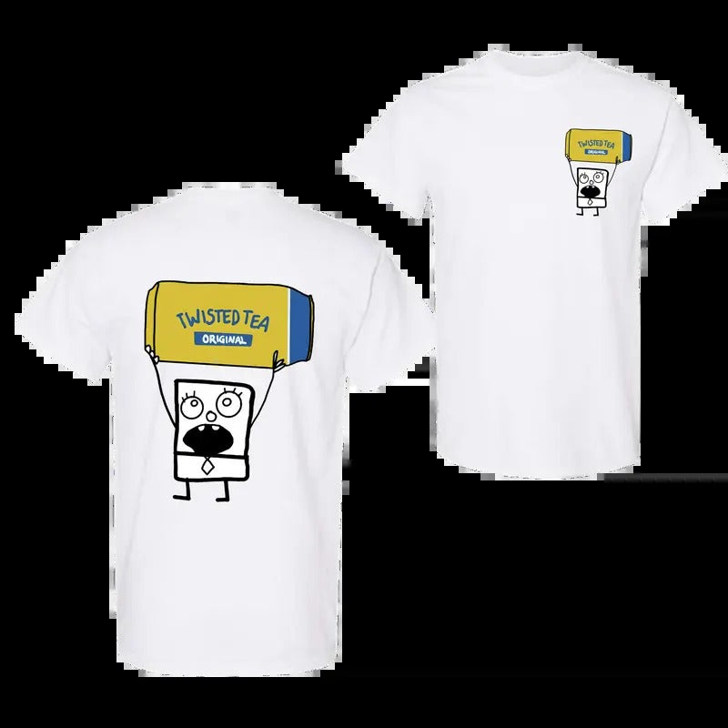 Doodlebob Twisted Tea Essential 2 Sided T-Shirt, Funny Drinking T-Shirt, Summer T-Shirt, Full Color T-Shirt, Unisex...