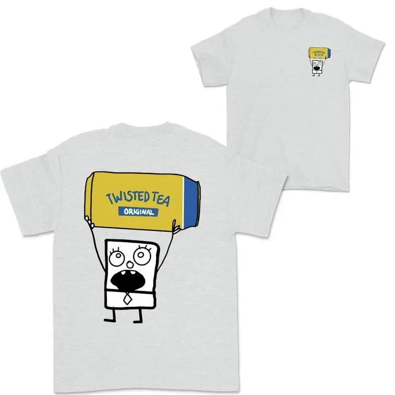 Doodlebob Twisted Teaa Essential 2 Sided T-Shirt, Funny Drinking T-Shirt, Summer T-Shirt, Full Color T-Shirt, Unisex...