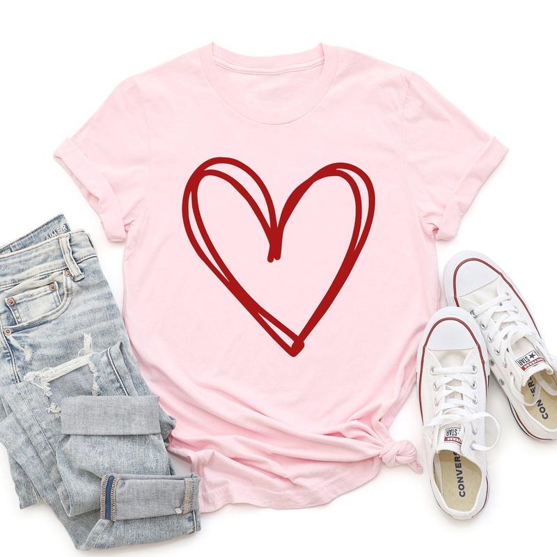 Double Heart, Sketch, Doodle, Love, Super Soft Tshirt, Valentine's Day Hoodie, Sweatshirt | PrintMintTees.com