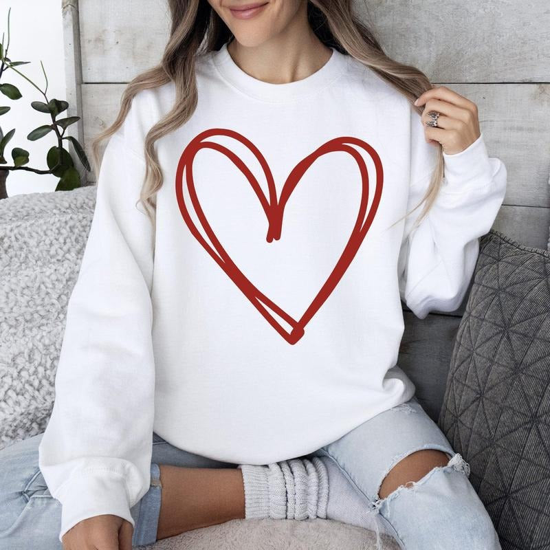 Double Heart, Sketch, Doodle, Love, Sweatshirt, Valentine's Day T-Shirts, Hoodie | PrintMintTees.com
