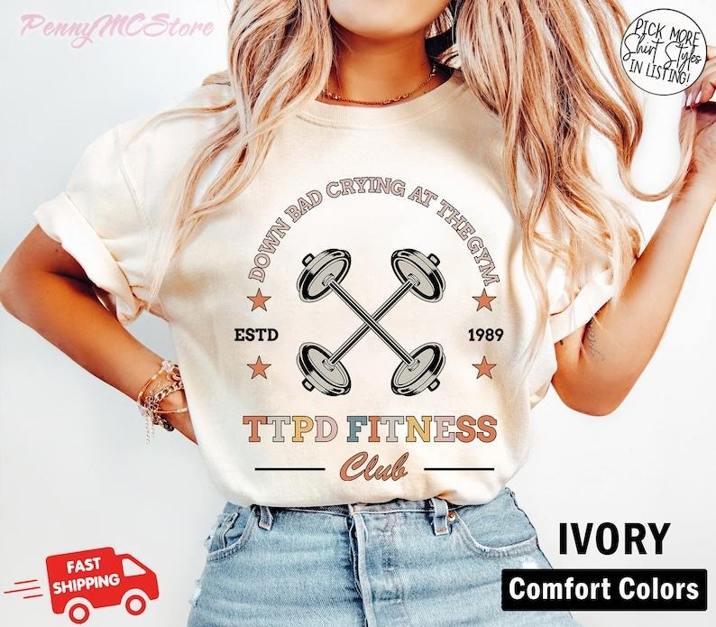 Down Bad  T-shirt Crying At The Gym Shirt TS Inspired Funny Workout Gym Tee Weightlifting Down bad Crying Tee TS Gift for...