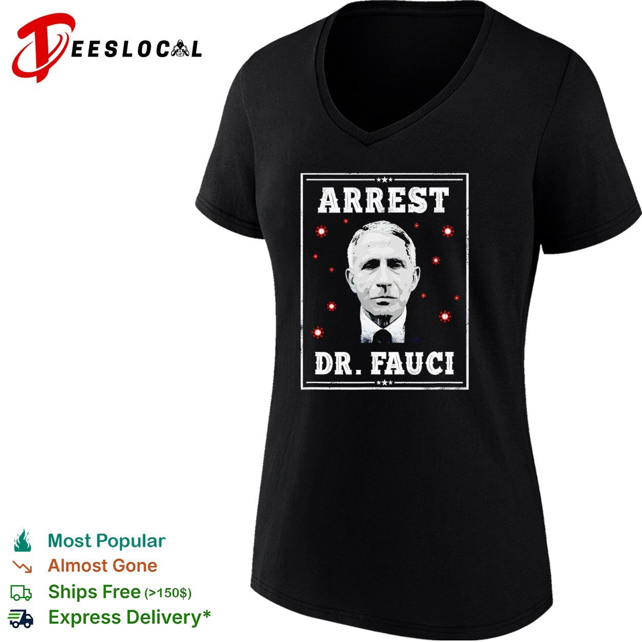 Dr Fauci arrest medical freedom anti lockdown political portrait shirt