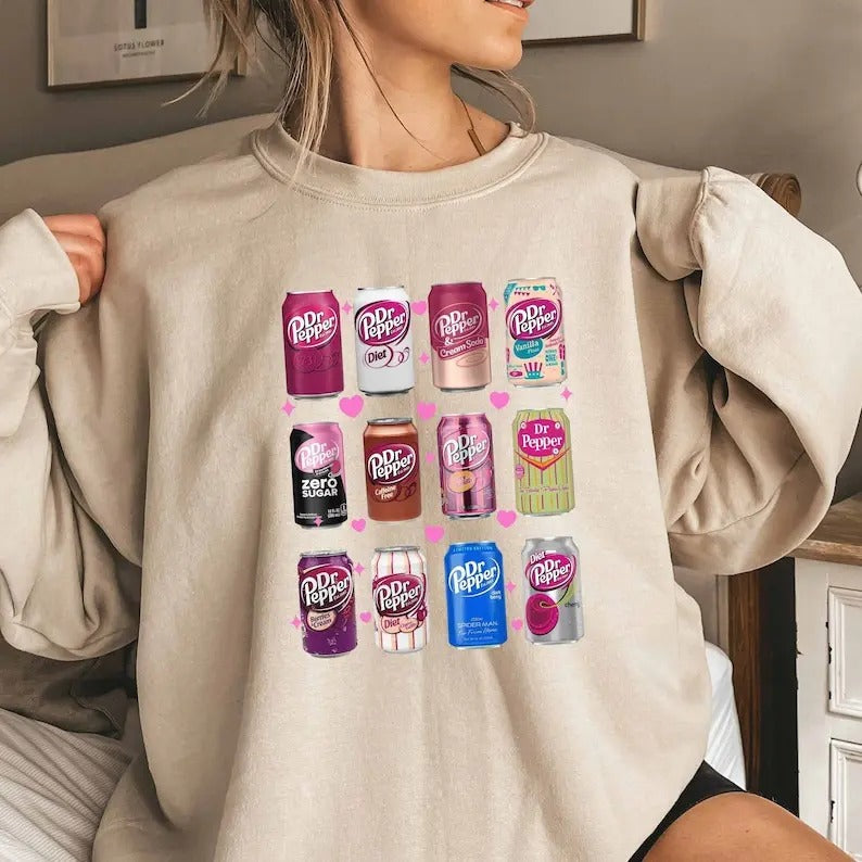 Dr Pepper Coke Bottles Sweatshirt - Funny Sweatshirt Shirt Hoodie | PrintMintTees.com