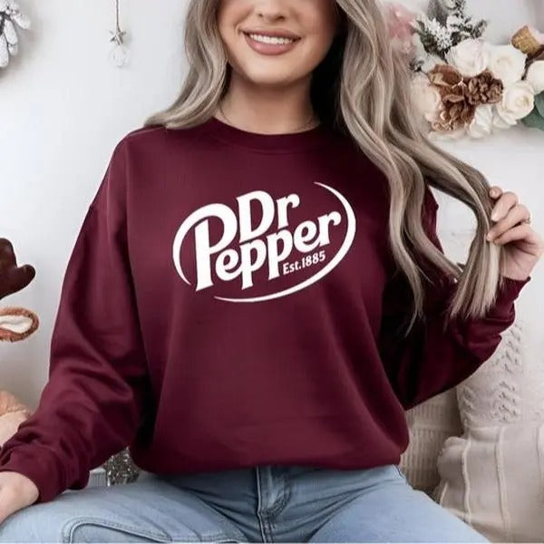 Dr Pepper Est 1885 Sweatshirt, Dr Pepper Soda Lover Unisex Crewneck Shirt Hoodie | PrintMintTees.com