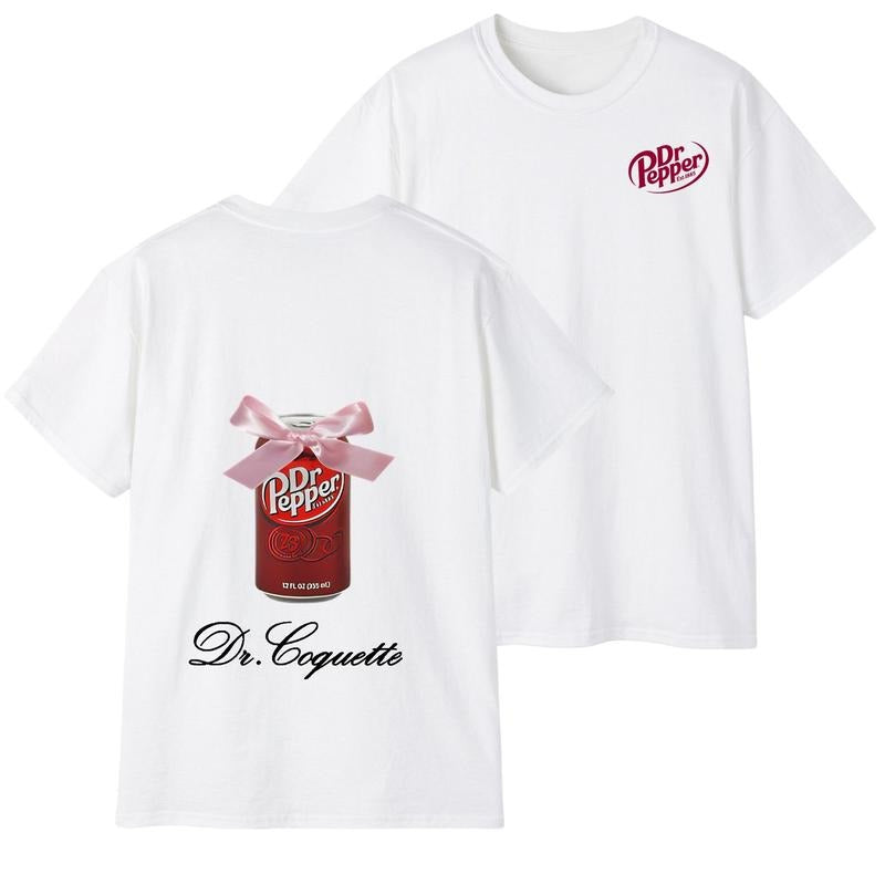 Dr Pepper Meme 2 Sided T-Shirt, Coquette, Tumblr Y2K Silly Unisex Heavy Cotton Tee, Unisex Shirt Hoodie Sweatshirt