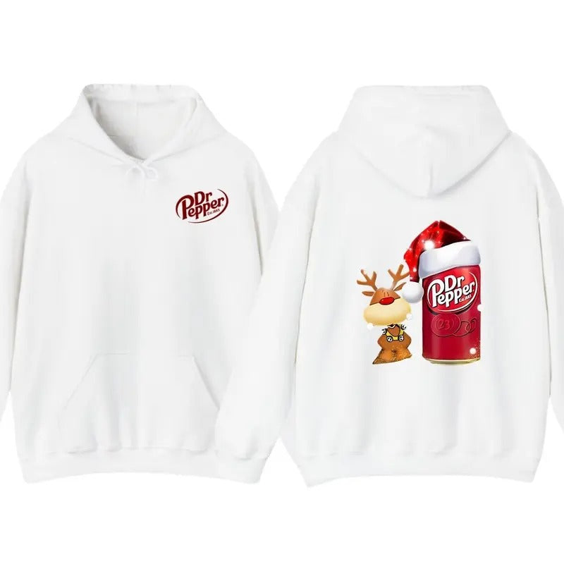 Dr Pepper Santa Christmas Reindeer Hoodie, Trendy Hoodie T-Shirt for Christmas Season Sweatshirt | PrintMintTees.com