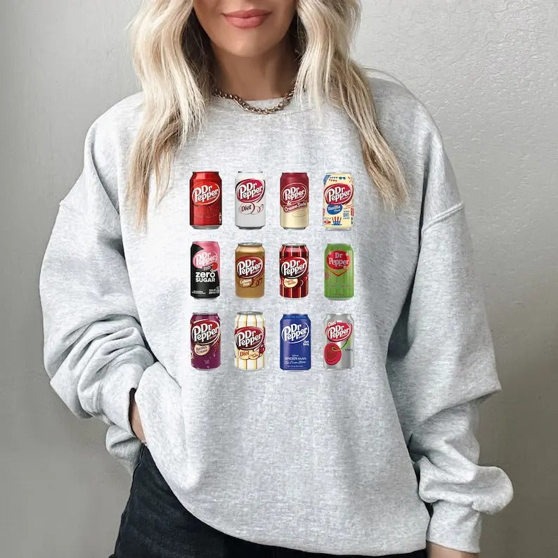 Dr Pepper Sweatshirt Vintage Soda Canned Sweater Shirt Hoodie | PrintMintTees.com