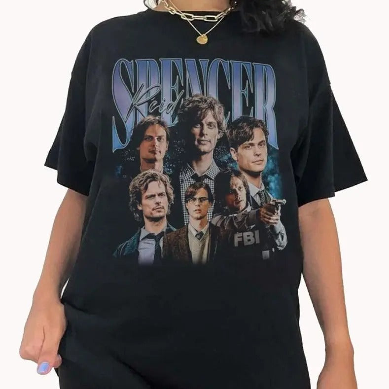 Dr Spencer Reid Criminal Minds Shirt Merch For Fans, Spencer Reid Merch, Gift For Fans, , Vintage Graphic Tees Womenswear...