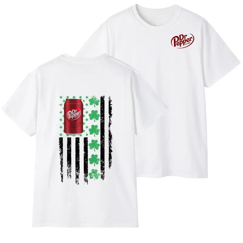 Dr. Pepper Flag With Shamrocks For St. Patrick's Day T-Shirt, Unisex Shirt Hoodie Sweatshirt | PrintMintTees.com