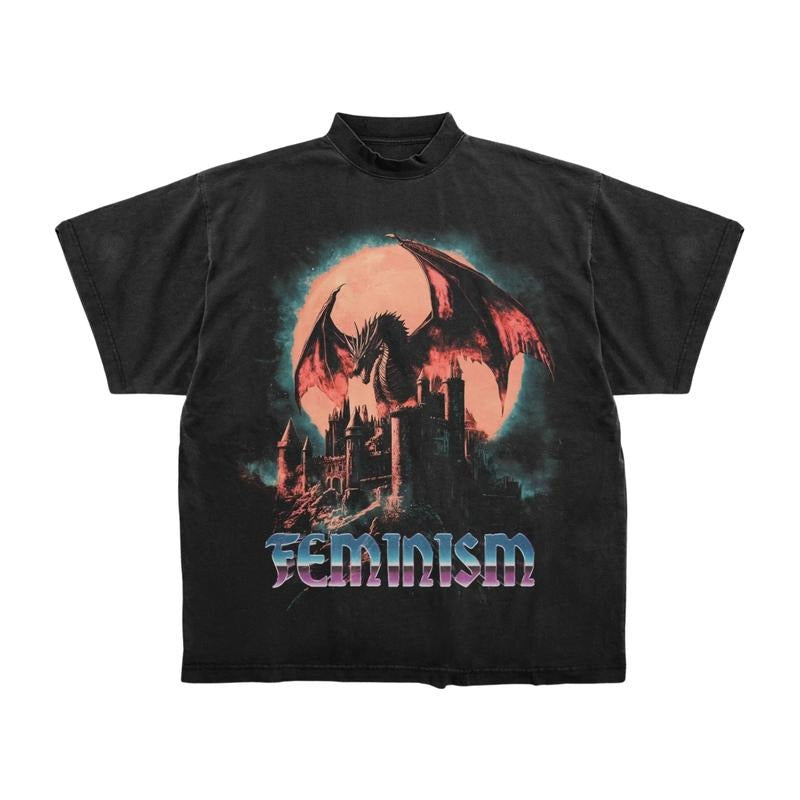 Dragon Graphic T-Shirt, Fantasy  Gothic Tee, Y2K Aesthetic Dragon Shirt Hoodie Sweatshirt | PrintMintTees.com