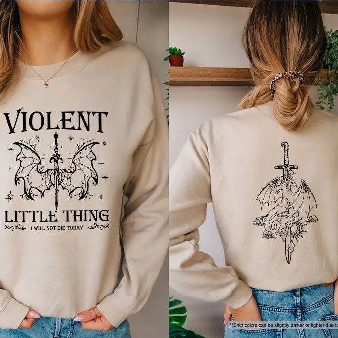 Dragon Rider Sweatshirt - Violent Little Thing Bookish Hoodie for Men and Women - Fabric, Pullover Shirt | PrintMintTees.com
