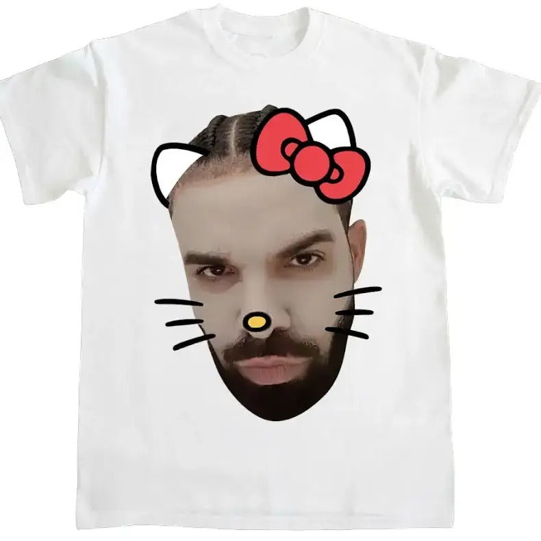 Drake Red Kitty Graphic T-shirt Classic Cotton Hoodie, Sweatshirt | PrintMintTees.com