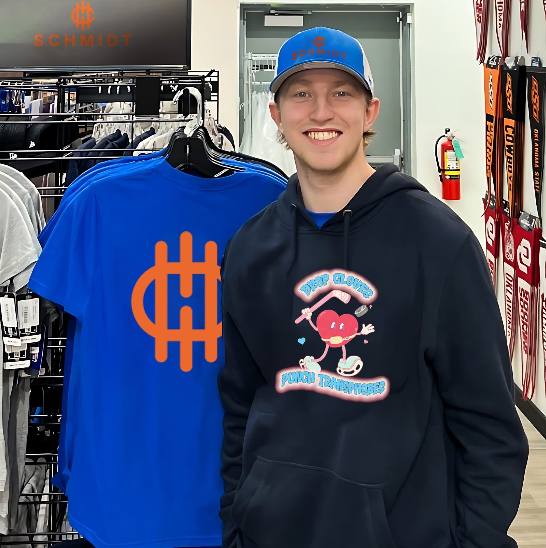 Drop Gloves Punch Transphobes hockey trans rights shirt