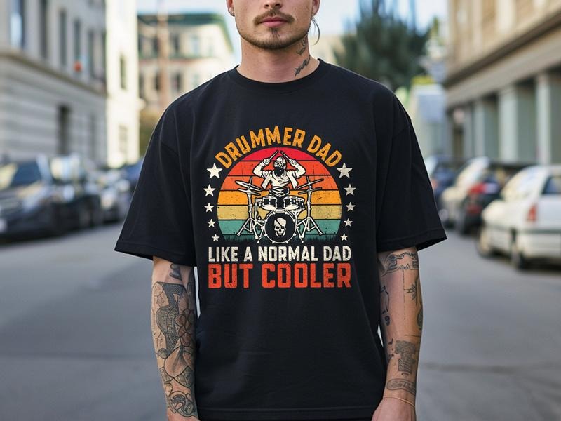 Drummer Dad Like A Normal Dad But Cooler Shirt Father's Day Shirt New Dad Shirt Gift For Dadcool Dad Shirt TK43GN Hoodie...