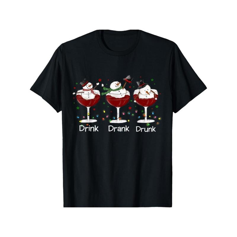 Drunk snowmen, Christmas, mulled wine, celebration T-Shirt made in usa Hoodie Sweatshirt | PrintMintTees.com