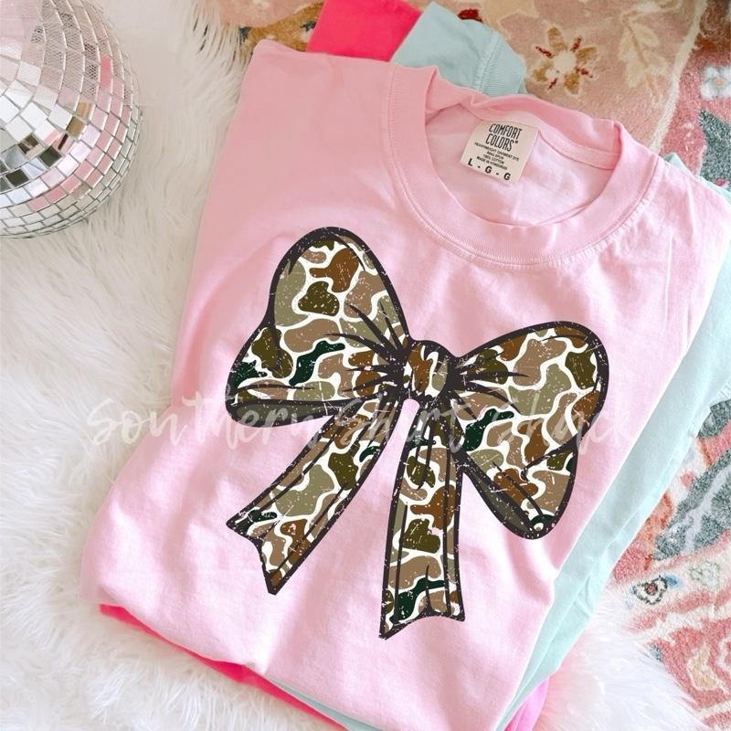 Duck Camo Bow T shirt  | Blossom comfort colors t shirt Hoodie Sweatshirt | PrintMintTees.com