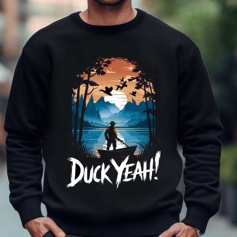 Duck Yeah Watercolor Duck Hunt Crewneck Sweatshirt Shirt Hoodie | PrintMintTees.com