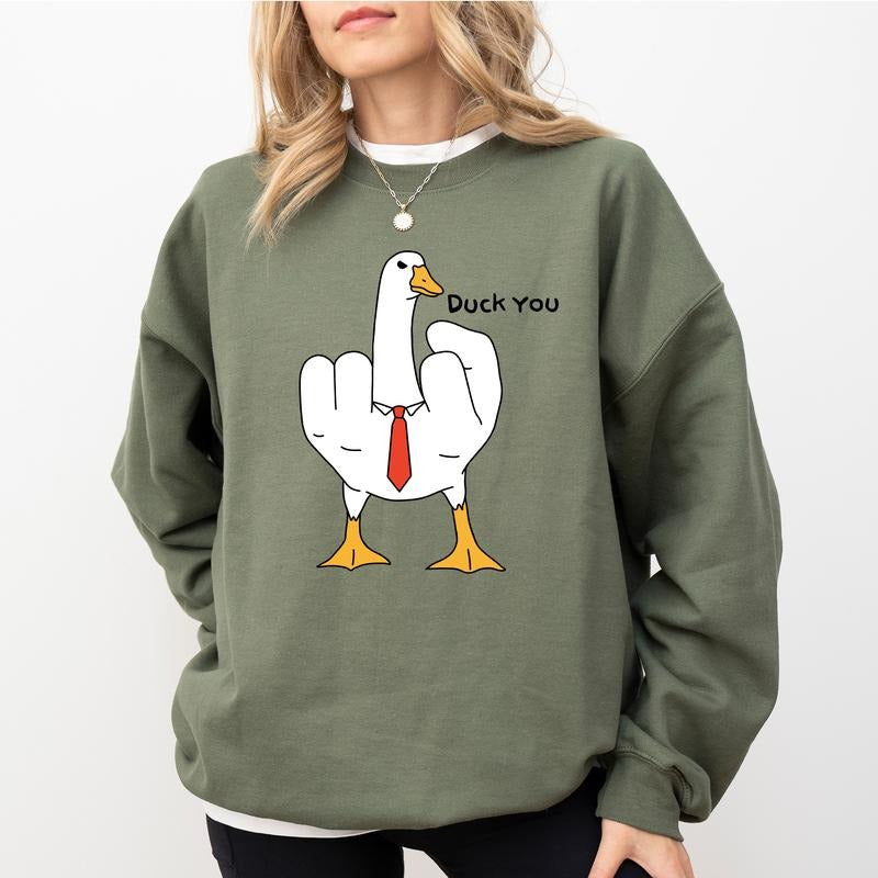 Duck You Silliest Goose Funny Goose Printed Meme Comfort Shirt Casual Today I'M Serious Goose Shirt T-Shirts, Hoodie, Sweatshirt