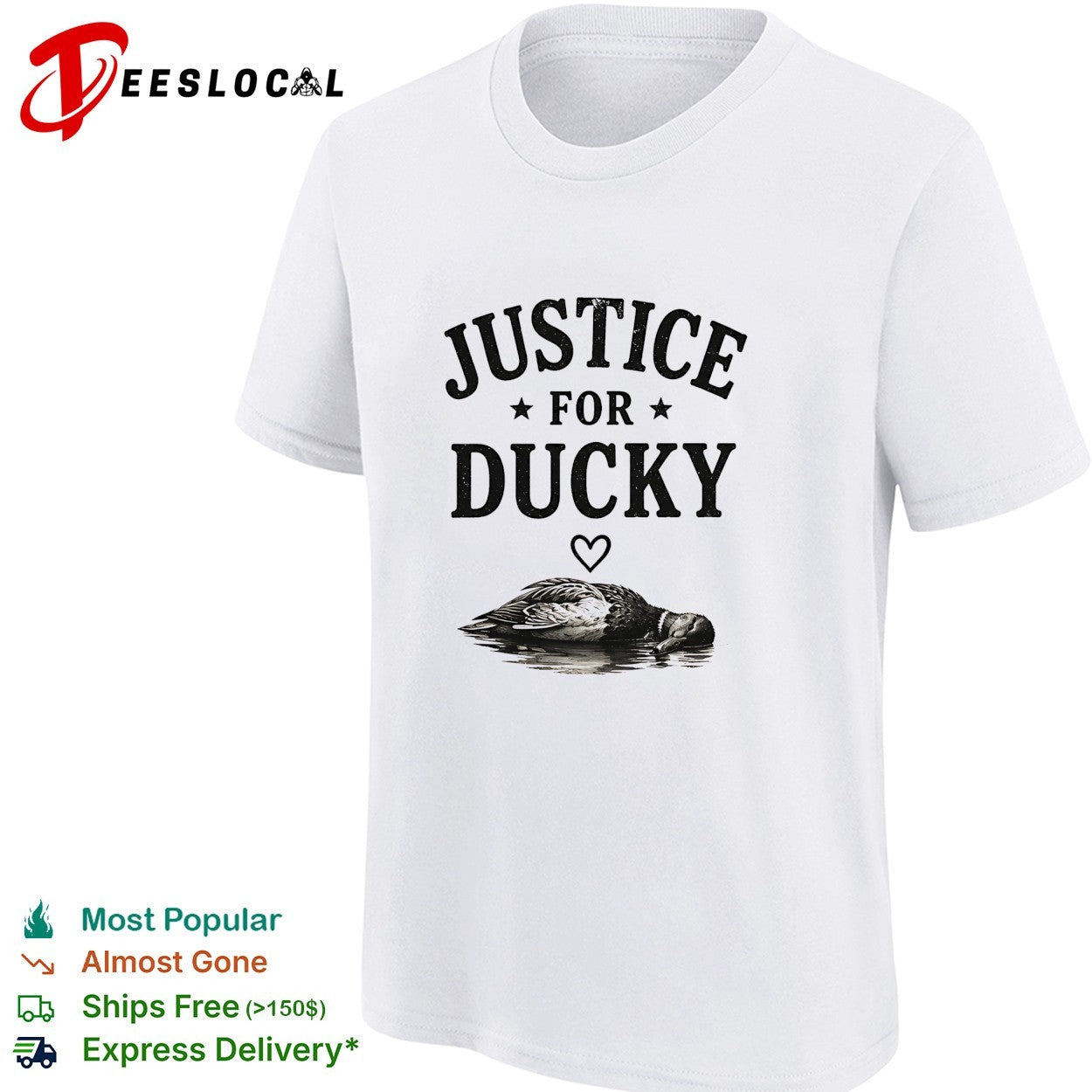 Duck floating justice for ducky shirt