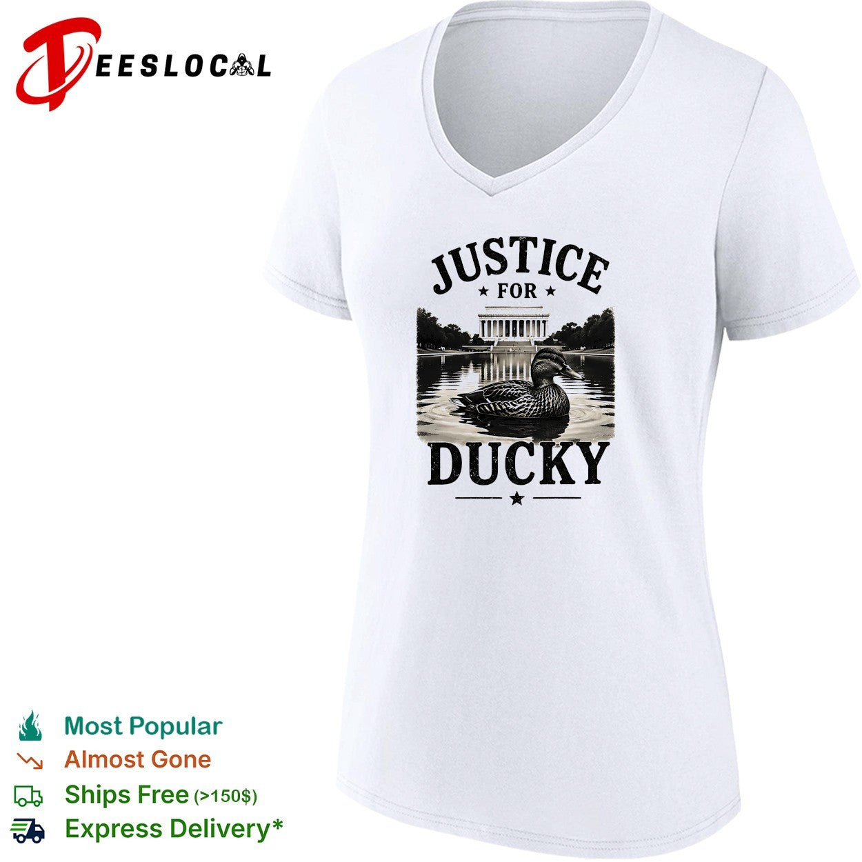Duck swimming justice for ducky Lincoln Memorial shirt