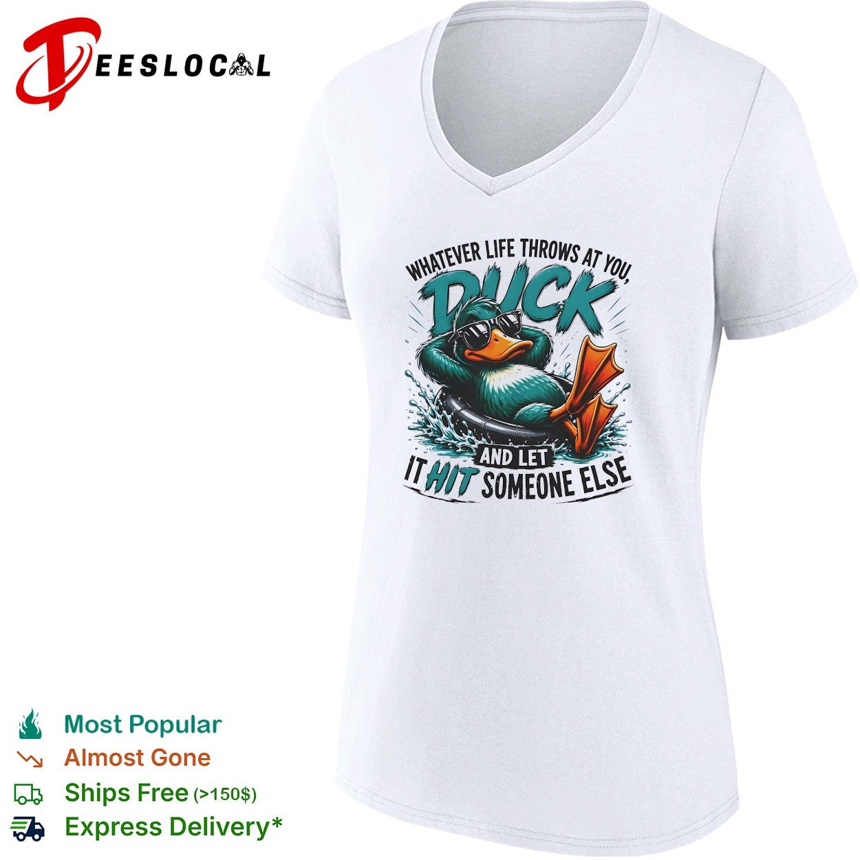 Duck swimming whatever life throws at you let it hit someone else shirt