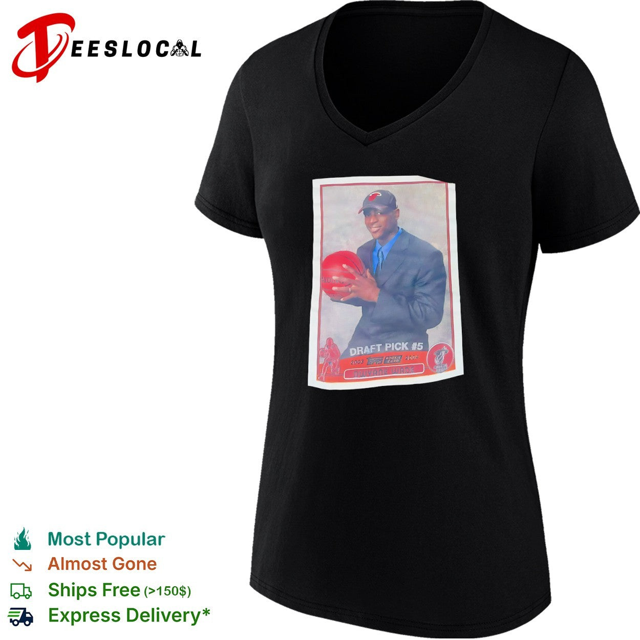Dwyane Wade Miami Heat NBA 2003 Topps Rookie Card shirt