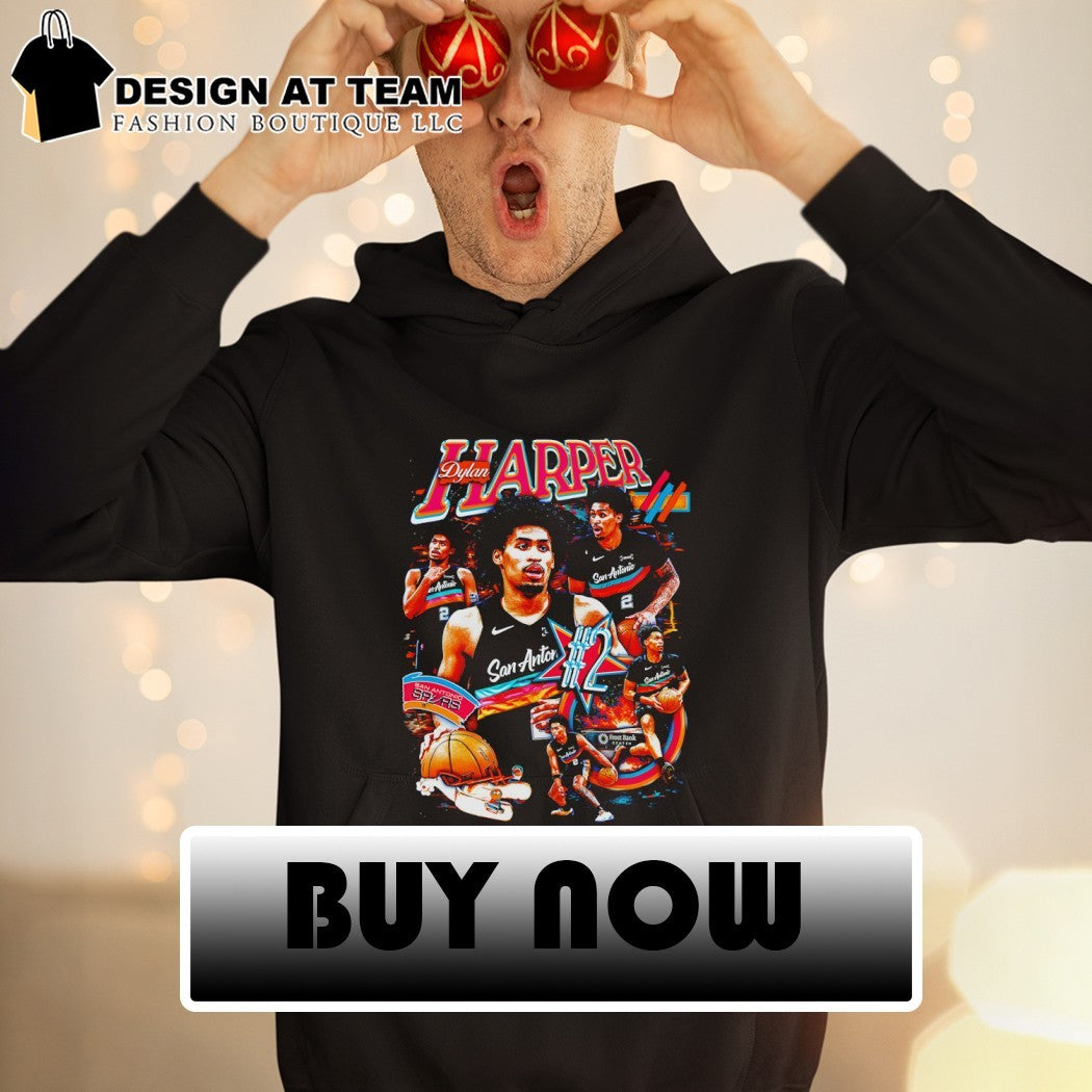Dylan Harper San Antonio Spurs Basketball Fiesta NBA graphic 90s style shirt