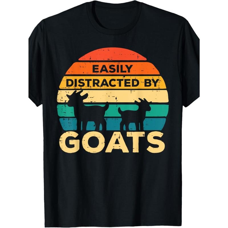 EWH Easily Distracted By Goats Retro Farm Farmer Men Women T-Shirt made in usa Hoodie Sweatshirt | PrintMintTees.com