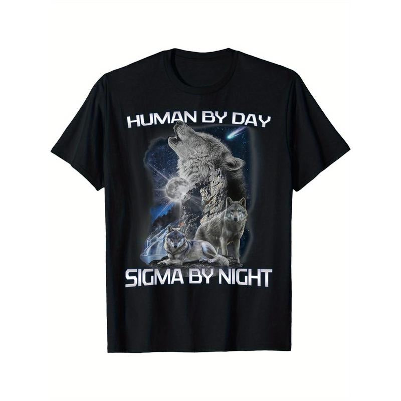 EWH Human By Day Sigma By Night Alpha Wolf Men And Women T-Shirt Made in USA Hoodie Sweatshirt | PrintMintTees.com