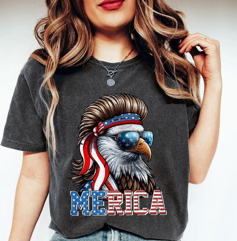 Eagle Merica Shirt, Merica Mullet Eagle t-Shirt, American Eagle, American Flag, 4th of July Shirt, Independence Day Tee,...