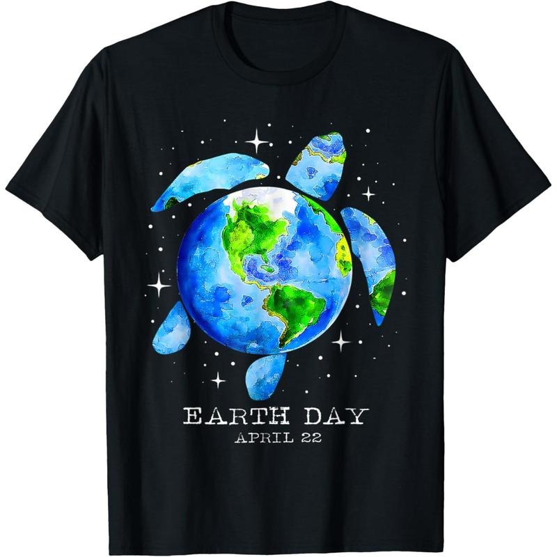 Earth Day 2025 Restore Earth Sea Turtle Art Save the Planet T-Shirt made in usa Hoodie Sweatshirt | PrintMintTees.com