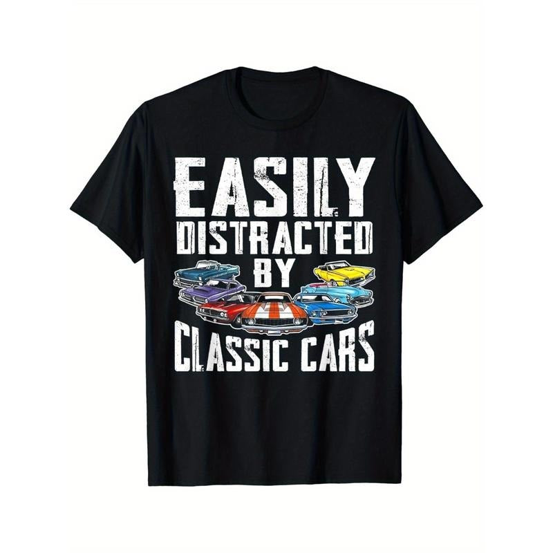 Easily Distracted by Classic Car T-shirt Made in USAstyle{n002}2 Hoodie Sweatshirt | PrintMintTees.com