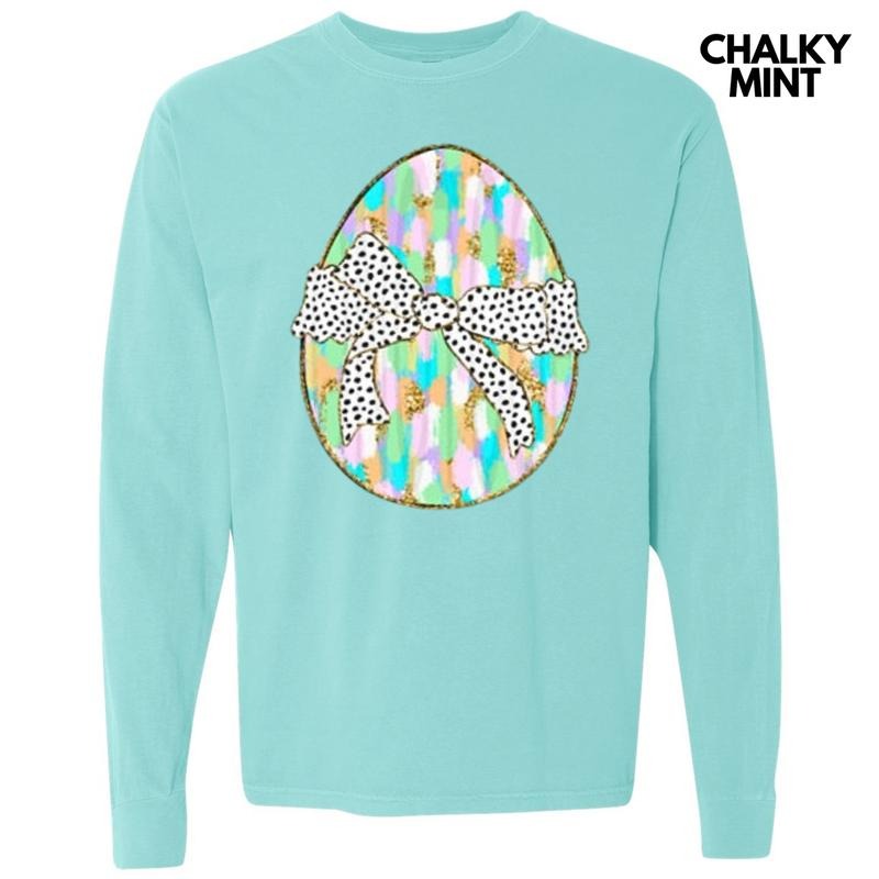 Easter Egg Brushstroke Long Sleeve Comfort Colors T-Shirt Hoodie, Sweatshirt | PrintMintTees.com